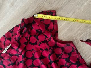 Blusa retro roja y negra con lazada Talla XL