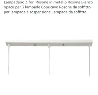 Rosone rettangolare 3 fori metallo bianco