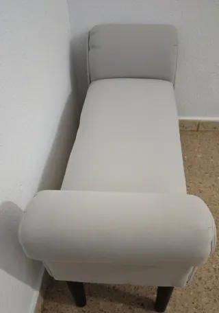 Banco para pies o cama beige/gris