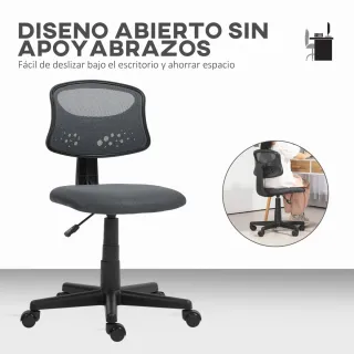 Silla de oficina giratoria sin brazos