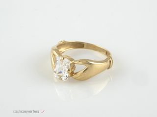 anillo oro 18k con piedra con circonita t. 10 (15,92 mm)