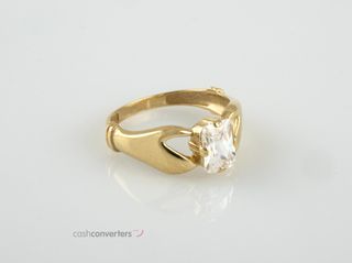 anillo oro 18k con piedra con circonita t. 10 (15,92 mm)