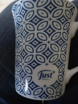 Set 2 Tazze Just Porcellana Blu Bianco