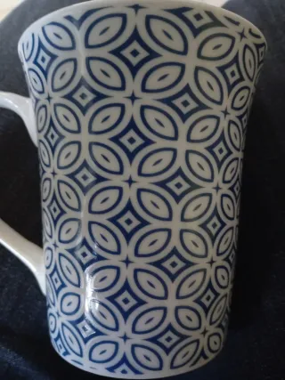 Set 2 Tazze Just Porcellana Blu Bianco