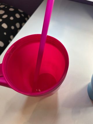 Pack 2 Vasos Plástico con Pajita