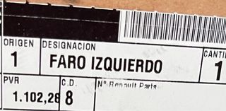 Faro izquierdo Renault Arkana LED original complet