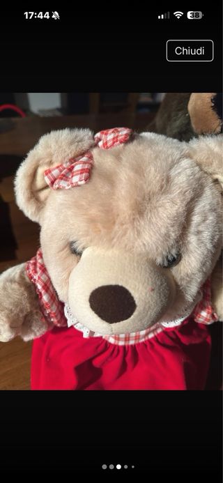 Orsetta peluche vintage 36x28 cm