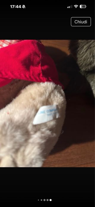 Orsetta peluche vintage 36x28 cm