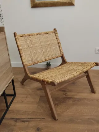 Silla mimbre estilo nórdico