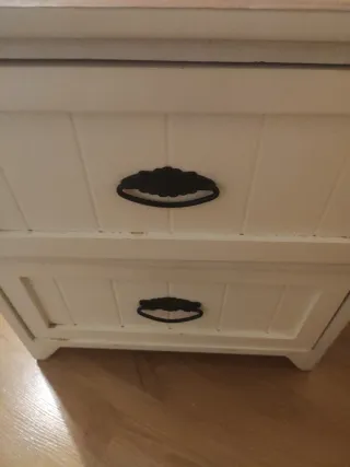 Mesita de noche 2 cajones madera