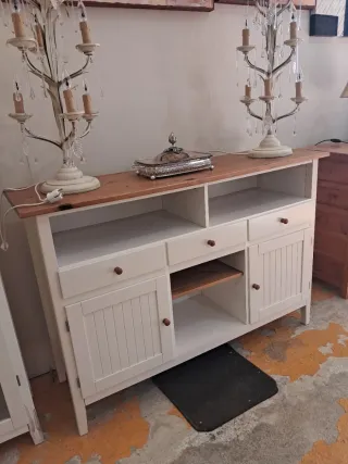 Aparador Madera Blanco y Marrón