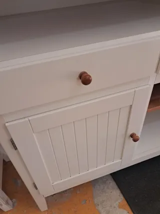 Aparador Madera Blanco y Marrón