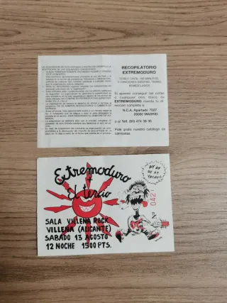 Entrada Extremoduro original años 90