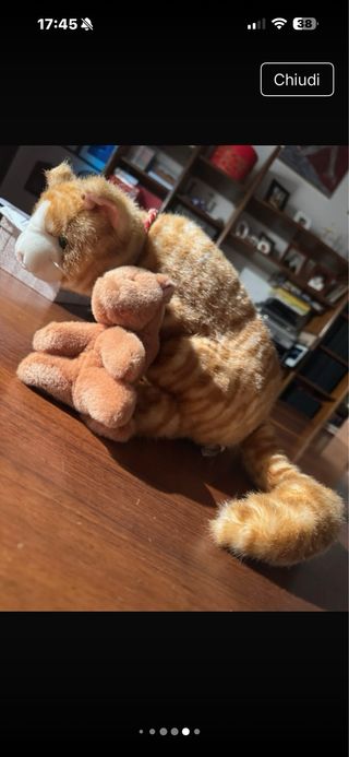 Peluche Gatto con Gattino Lungo 60 cm con la coda
