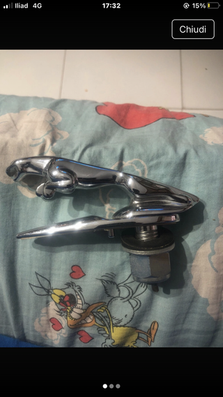 Statuetta cofano Jaguar cromata