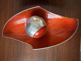 Set 2 Piezas Decoración Diseño Naranja/Plata