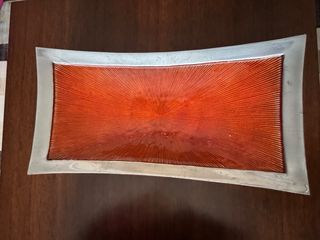 Set 2 Piezas Decoración Diseño Naranja/Plata