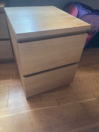 Mesita de noche / Cajonera madera 2 cajones