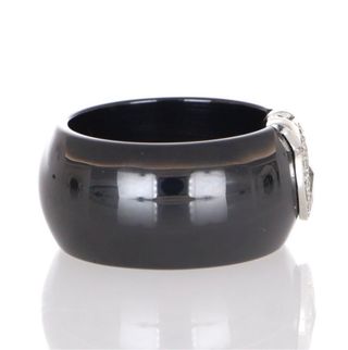 Anillo cerámica y oro blanco 18k con diamantes