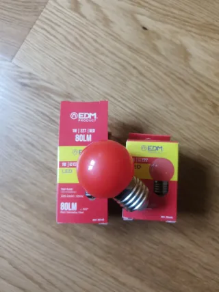 Bombilla LED EDM E27 Roja 1W 80LM