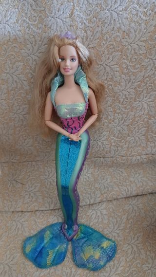 Sirena bambola con coda blu e viola