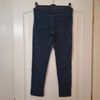 Pantaloni donna blu cotone