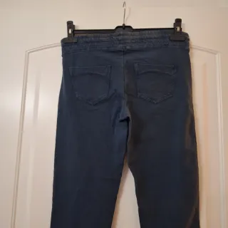 Pantaloni donna blu cotone