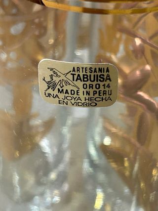 Vasos de cristal y oro de Perú - Set de 6