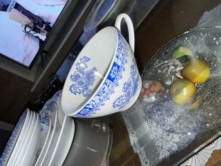 Vajilla Santa Clara Azul y Blanca