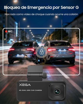XEGA 2K 4G Dash Cam Coche Tarjeta SIM