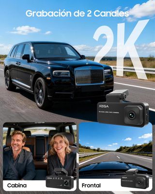 XEGA 2K 4G Dash Cam Coche Tarjeta SIM