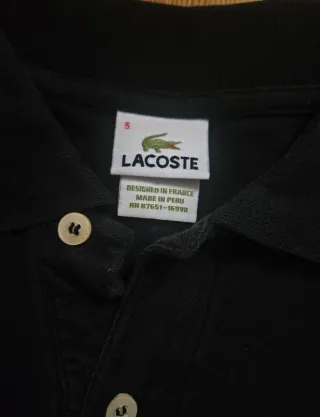 Polo Lacoste Negro Talla M