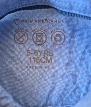 Camisa niño manga corta, Primark, 116 cm