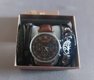 SIN ESTRENAR..Reloj Geneva y 3 Pulseras