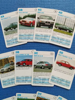 CARTAS COCHES MODERNOS AÑOS 90