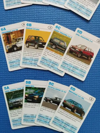 CARTAS COCHES MODERNOS AÑOS 90
