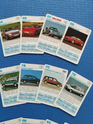 CARTAS COCHES MODERNOS AÑOS 90