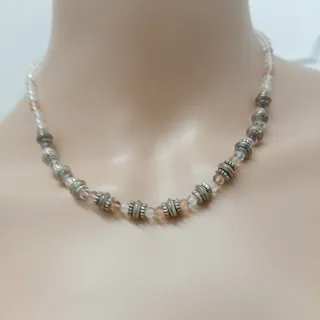 Collana Bocarol Quarzo Rosa e bianco