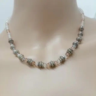 Collana Bocarol Quarzo Rosa e bianco