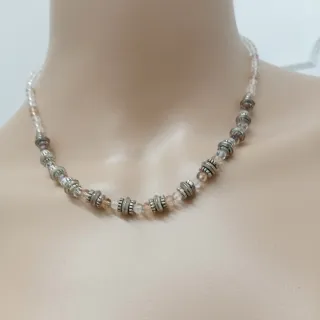 Collana Bocarol Quarzo Rosa e bianco