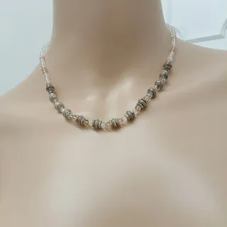 Collana Bocarol Quarzo Rosa e bianco