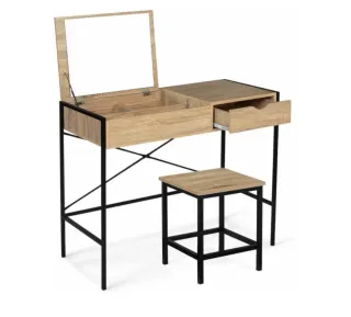Tocador moderno madera y metal Con banco