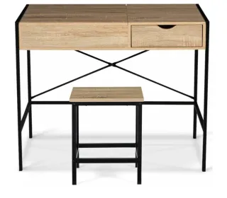 Tocador moderno madera y metal Con banco