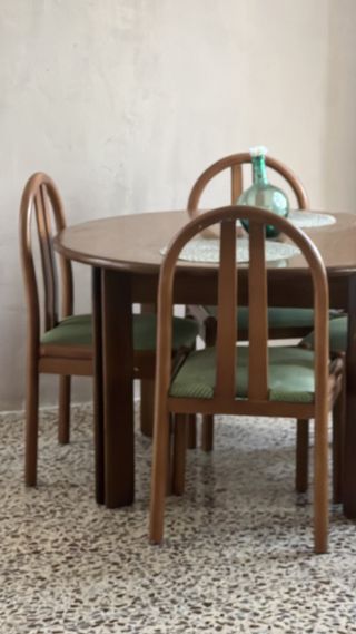 Comedor vintage extensible 6 sillas madera