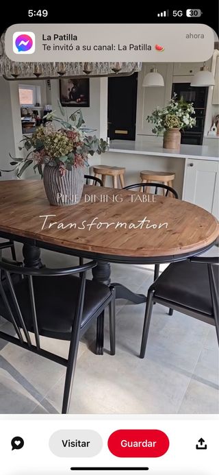 Comedor vintage extensible 6 sillas madera