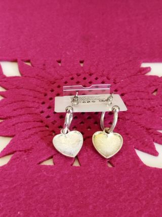 Orecchini Cerchio Cuore Rosa Argento