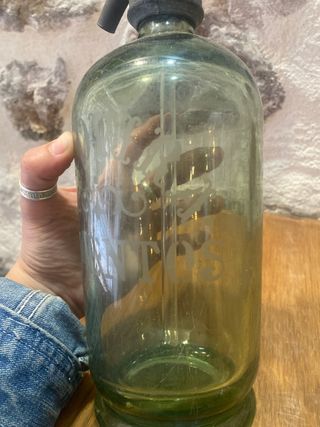 Sifón antiguo Tarrasa Vidrio Verde