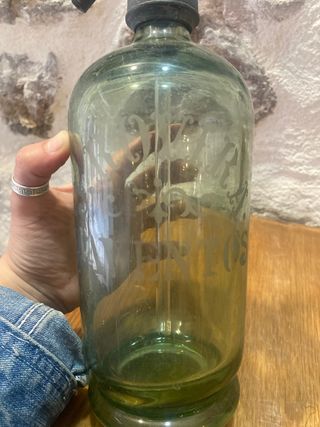 Sifón antiguo Tarrasa Vidrio Verde