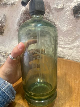 Sifón antiguo Tarrasa Vidrio Verde