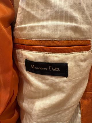 Cazadora Piel Massimo Dutti Naranja